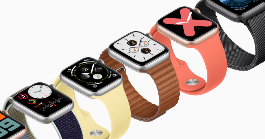 Vários relógios Apple Watch series 5